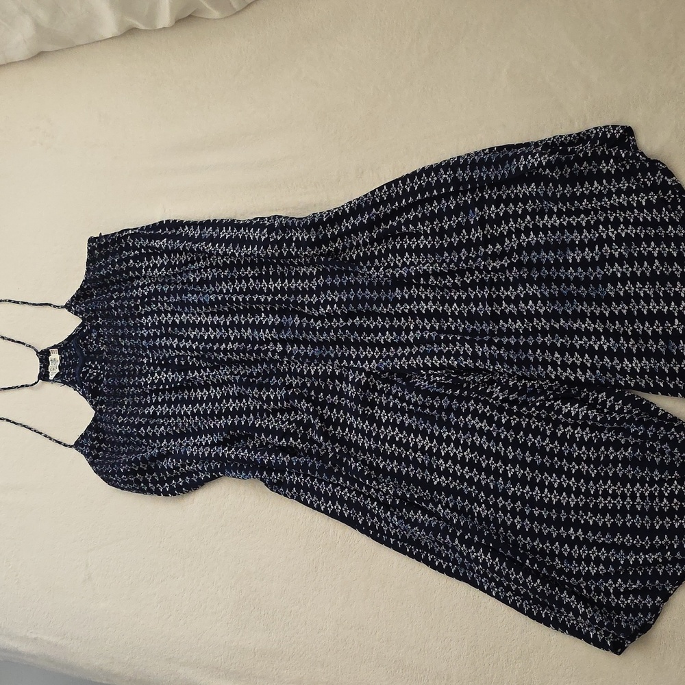 Volcom Navy and White Floral Jumpsuit